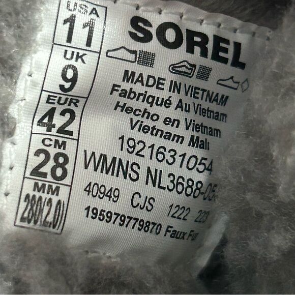 Sorel Go Mail Run Womens Faux Fur Slippers Gray Size 11 - Picture 7 of 7